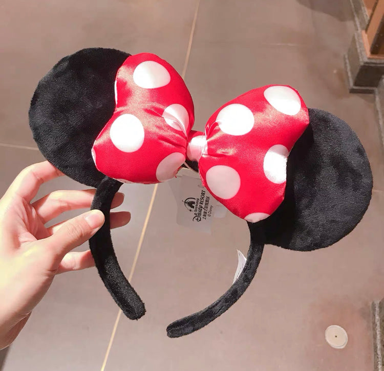 Disney authentic Minnie mouse Black ear Red Bow Headband
