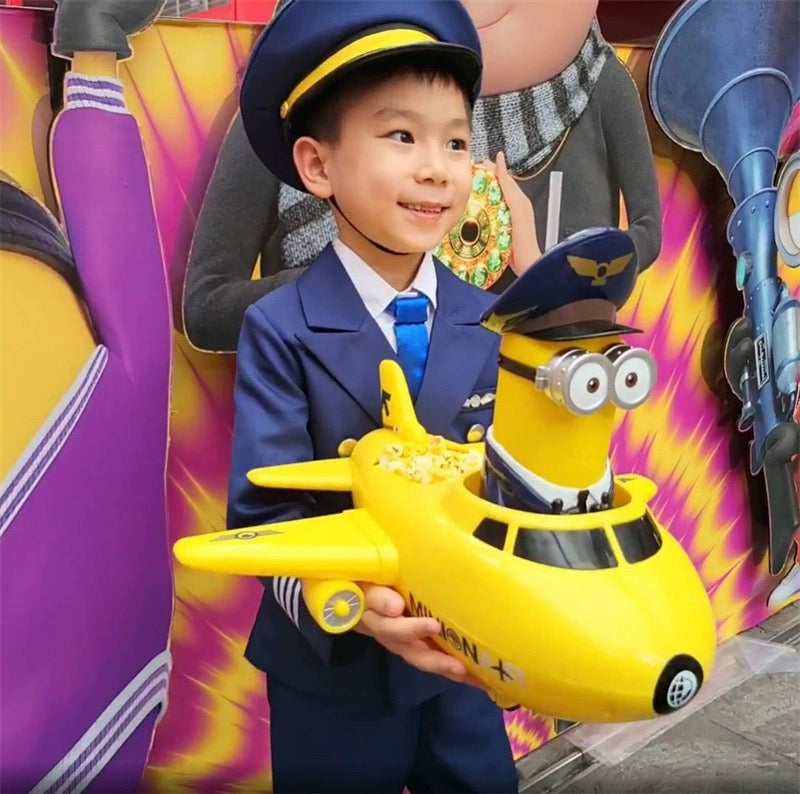 Universal Studios Pilot Minion Airplane Popcorn Bucket Big