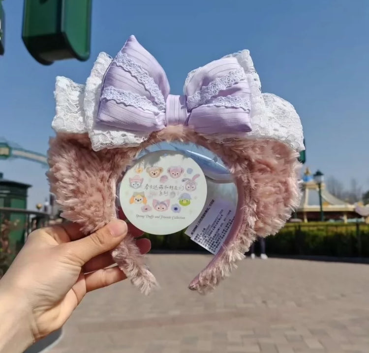 Authentic 2024 Disney Spring Shelliemay Plush purple bow headband Disneyland