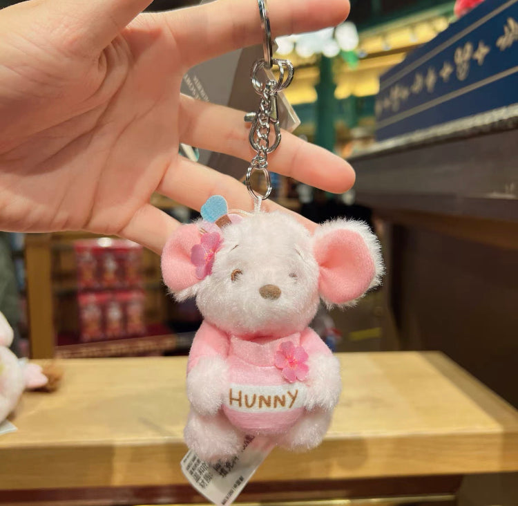 2022 Disney Park Winnie the Pooh Piglet Roo Eeyore SAKURA Plush Keychain Set 4