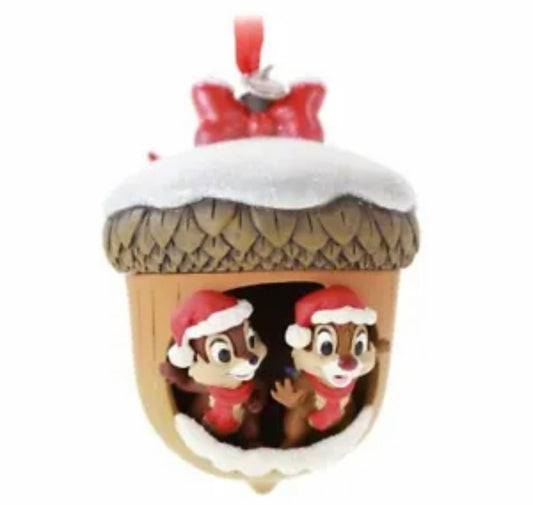 NEW Disney Sketchbook Chip 'n' Dale Acorn Nut Christmas Tree hanging Ornament