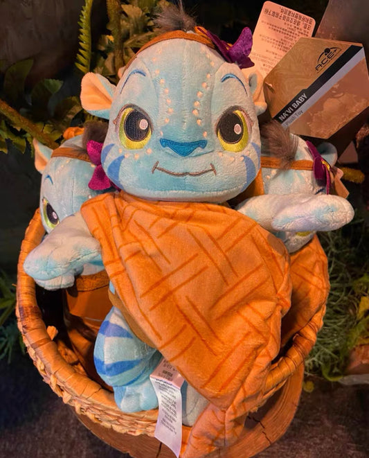 Disney Parks Pandora Avatar Blue Baby Na’vi in Blanket Pouch Plush luminous
