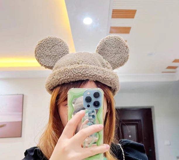 Disney authentic 2022 disneyland exclusive winter brown Mickey mouse hat cap