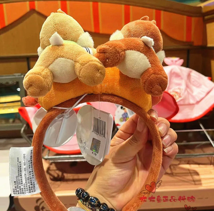 Authentic Disney 2022 spring disneyland Shanghai Chip Dale hotdog ear headband