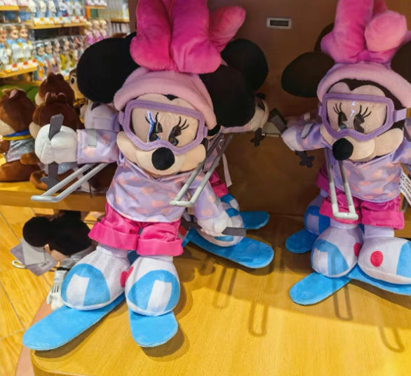 Disney authentic 2022 Minnie mouse skiing 12inch plush toy shanghai disneyland