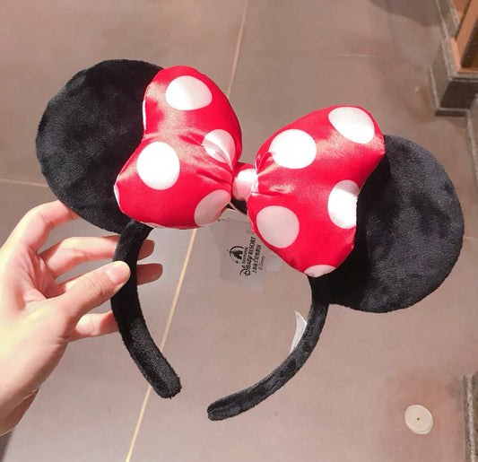 Disney authentic Minnie mouse Black ear Red Bow Headband disneyland