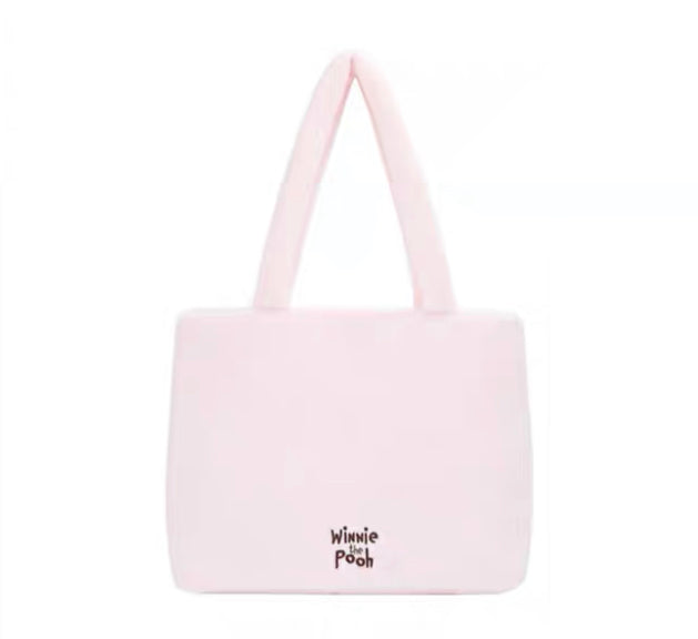 Disney authentic Winnie the pooh sakura pink Plush Soft Shoulder tote Bag