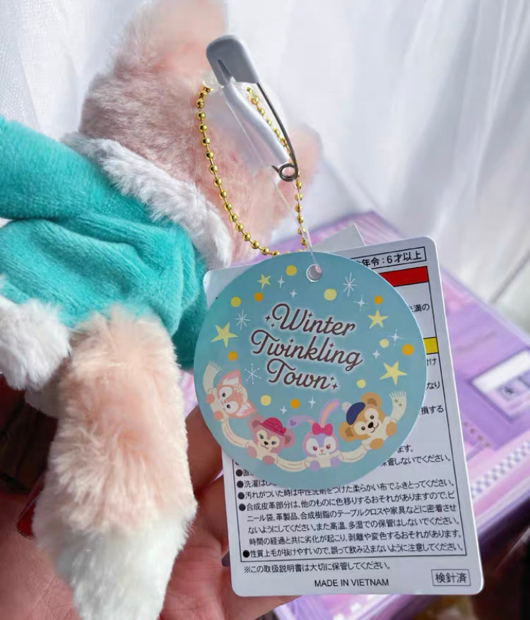 Japan Disney authentic 2022 Winter Linabell Plush Green Coat keychain Tokyo
