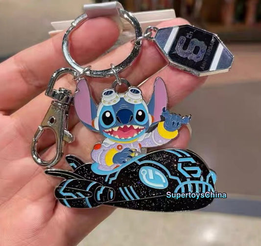 Disney park stitch drive car metal Keychain pendant