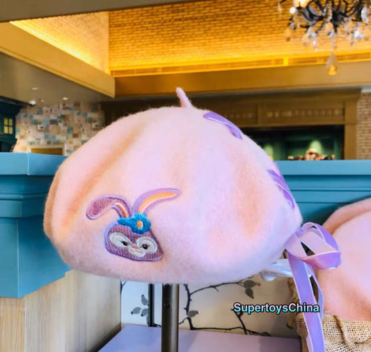 Disney StellaLou pink beret hat cap Shanghai Disneyland exclusive
