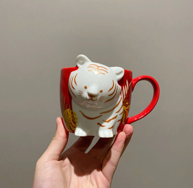 New 2022 China Tiger Year Starbucks Tiger Zodiac Two Mugs Set With Gift Box