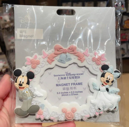 Disney Shanghai disneyland mickey minnie mouse wedding Magnet frame
