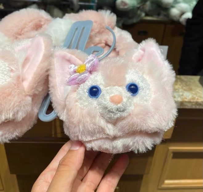 Authentic Disney parks Disneyland Pink Fluffy Fox Linabell slippers Adult 26cm/10.2inch