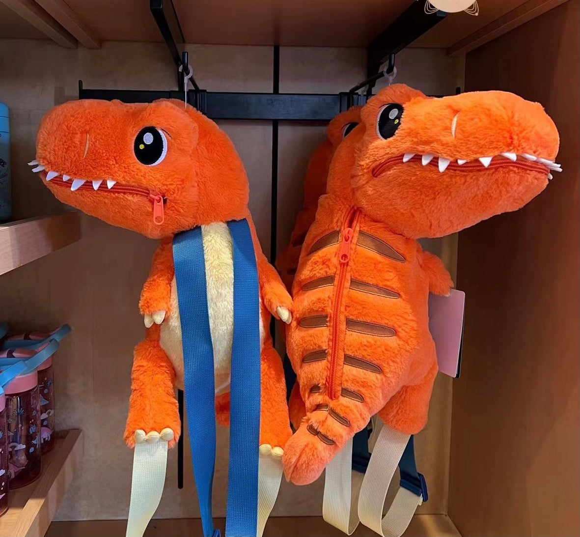 Authentic Universal Studios Plush Dinosaur Backpack Orange Tyrannosaurus Doll