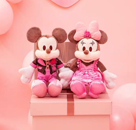 Disney authentic 2023 Valentine's Pink Mickey Minnie Mouse Plush 11inch set of 2