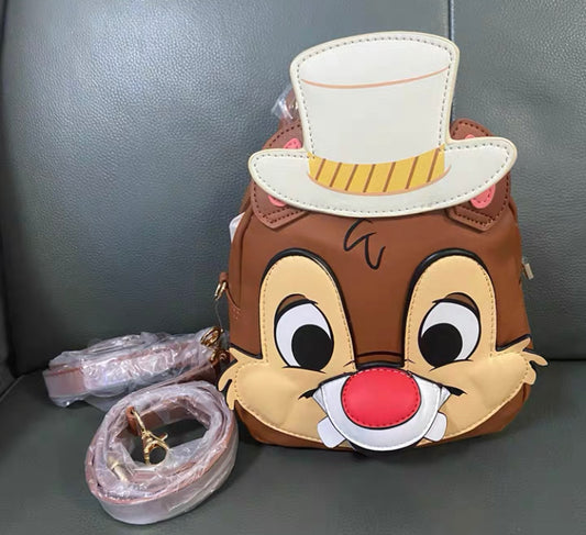 Disney authentic Backpack Faux Leather Bag Chip Dale 5th anniversary disneyland
