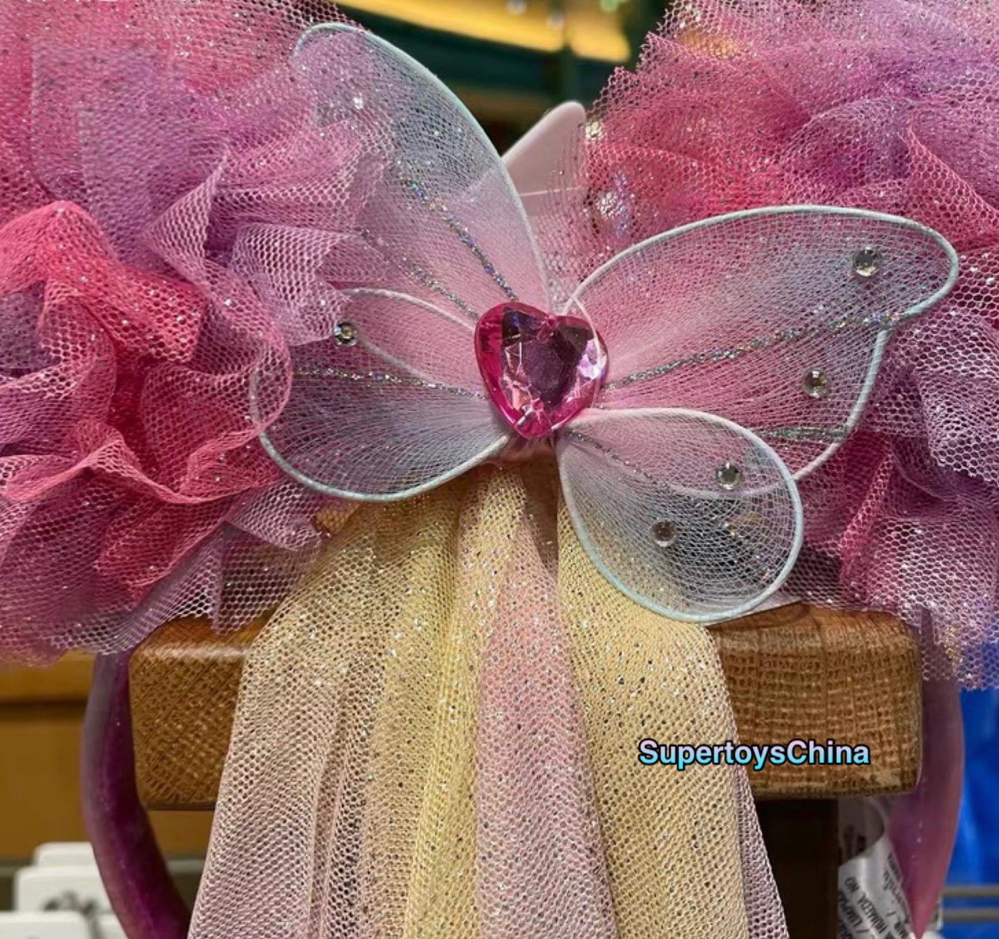 Disney Park Minnie ear pink flowers headband veil disneyland