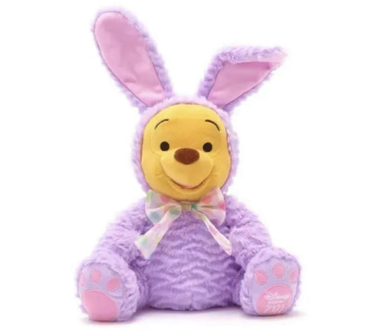 Disney Parks Winnie the Pooh Easter Bunny rabbit Purple Plush Sit 15" Tall CUTE