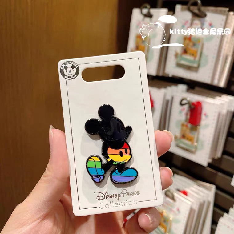 Disneyland Rainbow Mickey mouse pin trading Disney park