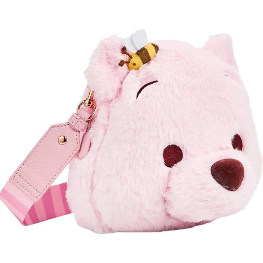 Disney authentic Winnie the pooh piglet Sakura Pink plush crossbody shoulder bag