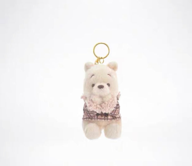 Disney Store authentic 2022 Winter winnie the pooh Plush small keychain 5inch