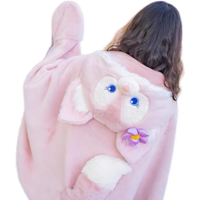 Disney Disneyland authentic Linabell fox Pink Soft blanket Warm Winter Cloak