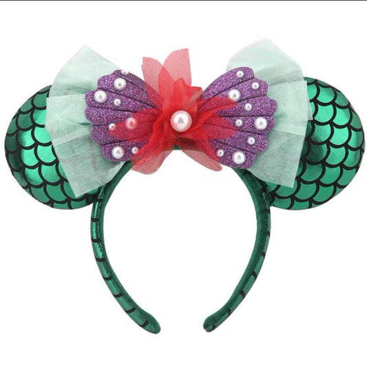 Disney Parks Mermaid Minnie Mouse Ear green Headband new with tag