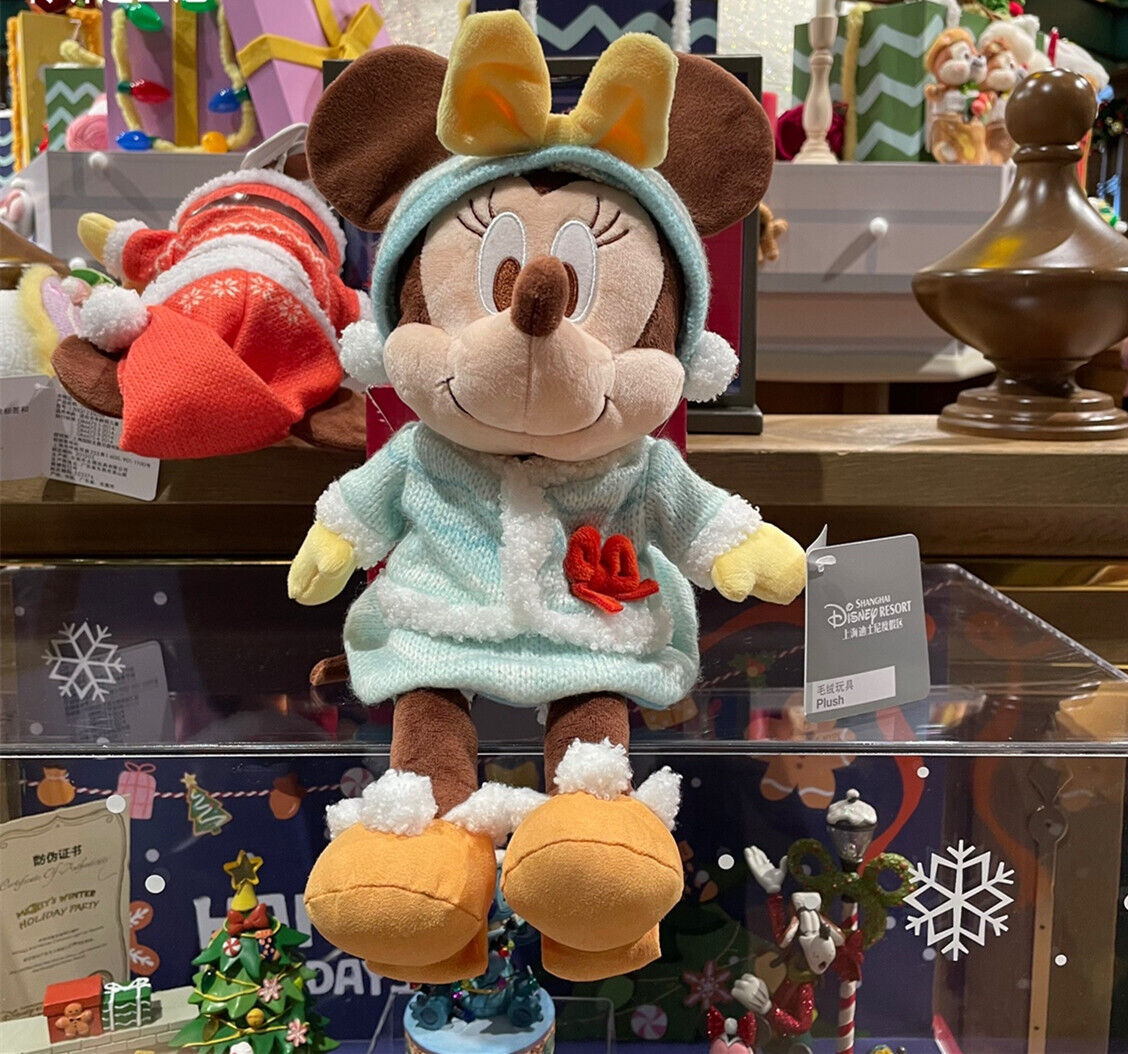Shanghai Disney Store 2022 christmas holidays mickey minnie plush set of 2 stuffed