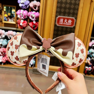 Shanghai Disney & Loungefly minnie mouse simulated leather ear Headband Exclusive
