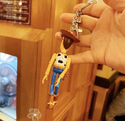Shanghai Disney Toy Story Woody keychain small action figure keyring