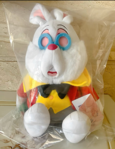 Authentic Disney white rabbit 12' Plush alice in wonderland 70th year disneyland