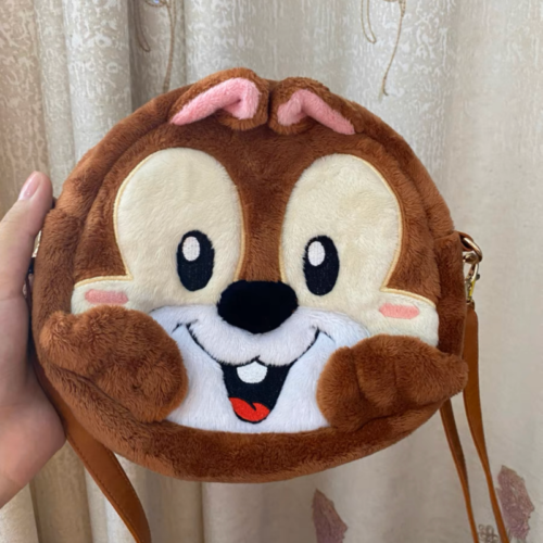Authentic Shanghai Disney Disneyland Chip cute Plush crossbody shoulder Bag cell phone case purse