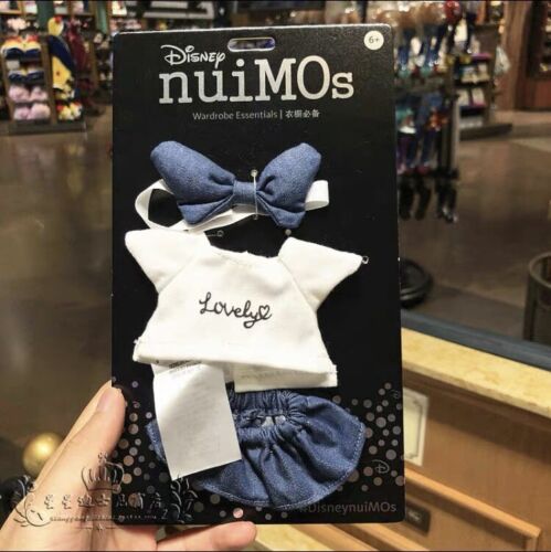 Disney store 2021 nuimos plush costume White T-shirt with Blue Bow