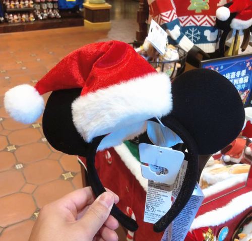 Disney Shanghai Christmas Santa Minnie mouse ear Headband disneyland